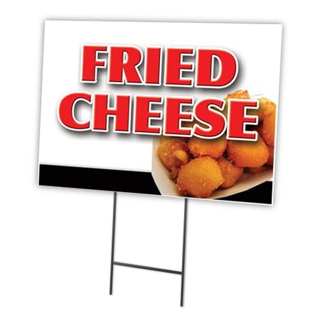 Signmission Fried Cheese Yard Sign & Stake outdoor plastic coroplast window, C-1216-DS-Fried Cheese C-1216-DS-Fried Cheese